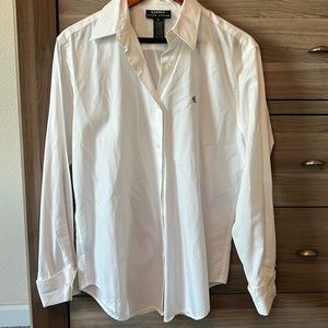 Ralph Lauren white button up Oxford with cuffs - size 8